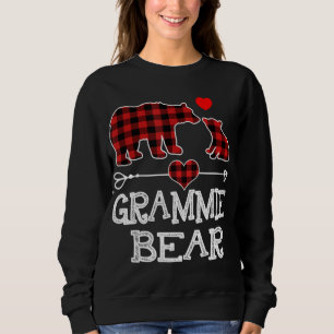 Sweatshirt Grammie Bear Christmas Pajama Red Plaid Buffalo Fa