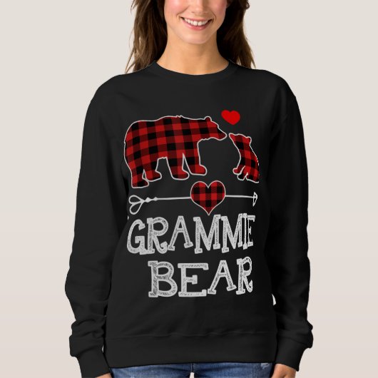 Sweatshirt Grammie Bear Christmas Pajama Red Plaid Buffalo Fa (Devant)