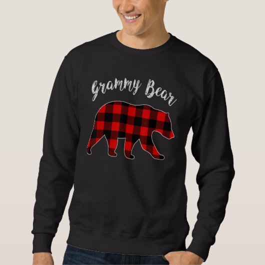 Sweatshirt Grammy Bear Buffalo Plaid Matching Family Group Ch (Devant)