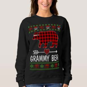 Sweatshirt Grammy Bear Père Noël Red Plaid Family Pajamas Pou