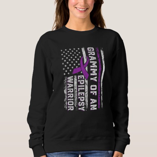 Sweatshirt Grammy of a Warrior Epilepsy Purple Ribbon Support (Devant)