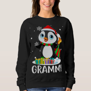Sweatshirt Grammy Penguins Santa Hat Funny Noël Matching