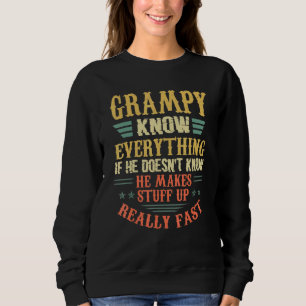 Sweatshirt Grampy Sait Tout S'Il Ne Sait Pas Vintage