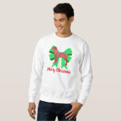 Sweatshirt Grand chien Danse Silhouette Bow vert Noël (Devant entier)