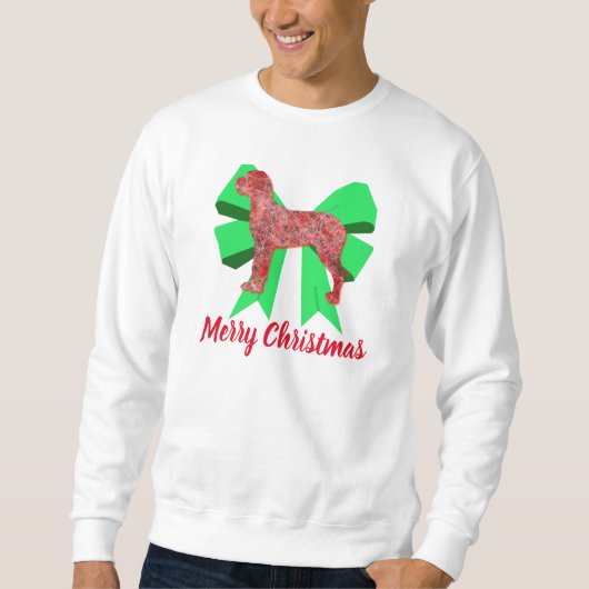 Sweatshirt Grand chien Danse Silhouette Bow vert Noël (Devant)