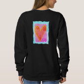 Sweatshirt Grand Coeur rose Art Abstrait à porter (Dos)