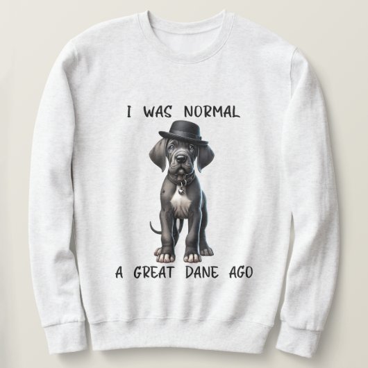 Sweatshirt Grand Danois chiot drôle (Design devant)