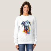 Sweatshirt Grand Danois vibrant et coloré (Devant entier)
