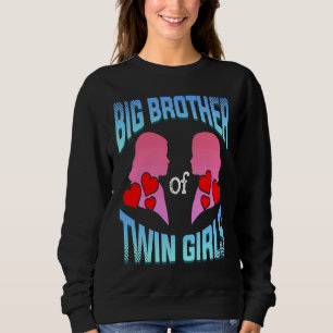 Sweatshirt Grand Frère De Jumelles Soeurs Famille Jumeaux