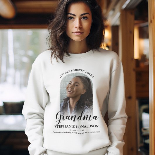 Sweatshirt Grand-mère aimée pour toujours | Mémorial photo