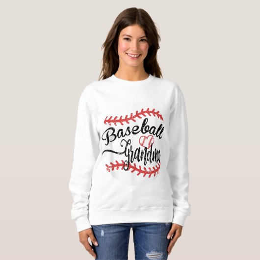 Sweatshirt Grand-mère de baseball fière (Devant entier)