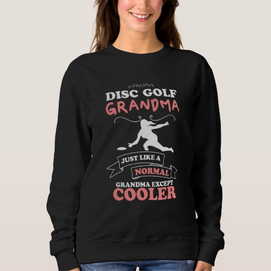 Sweatshirt Grand-mère de golf sur disque golfeuse de frisbee (Devant)