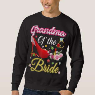 Sweatshirt Grand-Mère De La Mariée Joyeuse Fleur Mariage Rose