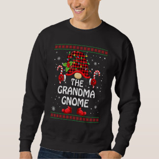 Sweatshirt Grand-mère Gnome Buffalo à carreaux Famille assort