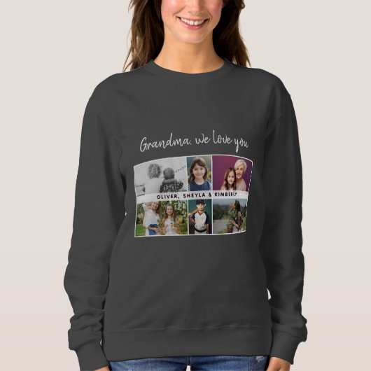 Sweatshirt Grand-mère nous vous aimons Petits-enfants 6 Photo (Devant)