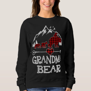 Sweatshirt Grand-mère Ours de Noël Pyjama Rouge Buffalo Rouge