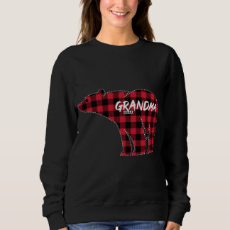 Sweatshirt Grand-mère Ours Rouge Presse Correspondant Famille