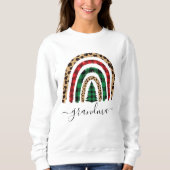 Sweatshirt Grand-mère Plaid et Empreinte de léopard Rainbow S (Devant)