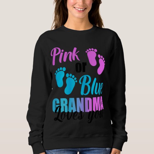 Sweatshirt Grand-Mère Rose Ou Bleu Vous Aime (Devant)