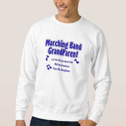 Sweatshirt Grand-parent/Saxophone de la bande Marquage (Devant)