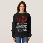 Sweatshirt Grand-père Ours Pajama de Noël Buffle rouge carné (Devant entier)