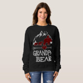 Sweatshirt Grand-père Ours Pajama de Noël Rouge Plaid Buffalo (Devant entier)