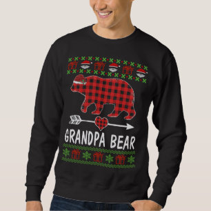 Sweatshirt Grand-Père Ours Père Noël Rouge Plaqué Pajamas De