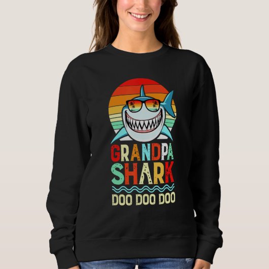 Sweatshirt Grand-père Shark Doo Doo Doo (Devant)