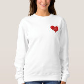 Sweatshirt Grand Poème d'amour du coeur rouge (Devant)