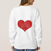 Sweatshirt Grand Poème d'amour du coeur rouge (Dos)