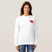 Sweatshirt Grand Poème d'amour du coeur rouge (Devant entier)