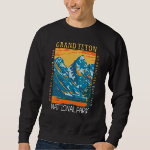 Sweatshirt Grand Teton National Park Wyoming Retro Trouvé