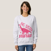 Sweatshirt Grande soeur Saurus en rose (Devant entier)