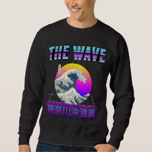 Sweatshirt Grande vague au large de Kanagawa Rétro Vaporwave