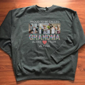 Sweatshirt Grandma Brush Stroke 3 Photo Grandchildren Noms