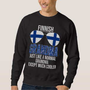 Sweatshirt Grandma finlandaise Finlande Drapeau Lunettes de s