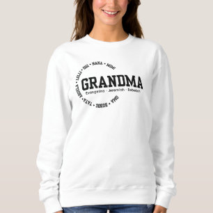 Sweatshirt GRANDMA Nana Mimi Gigi Fête des Mères personnalisé