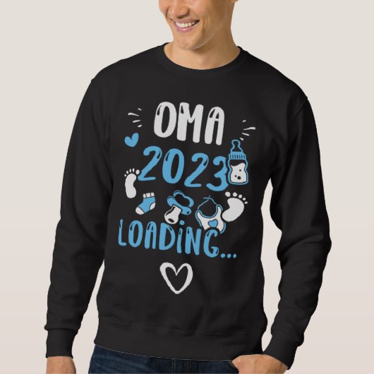 Sweatshirt Grandma Oma 2023 Loading Baby Boy Sayings (Devant)