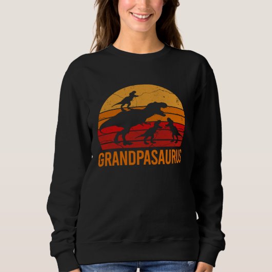 Sweatshirt Grandpa Dinosaur Daddy  3 Three Kids Grandpasaurus (Devant)