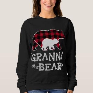 Sweatshirt Granny Bear Pajama de Noël Rouge Plaid Buffalo Fam