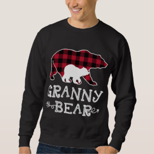Sweatshirt Granny Bear Pajama de Noël Rouge Plaid Buffalo Fam