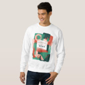 Sweatshirt Graphique abstrait moderne rouge, rose + vert joye (Devant entier)