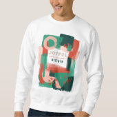 Sweatshirt Graphique abstrait moderne rouge, rose + vert joye (Devant)