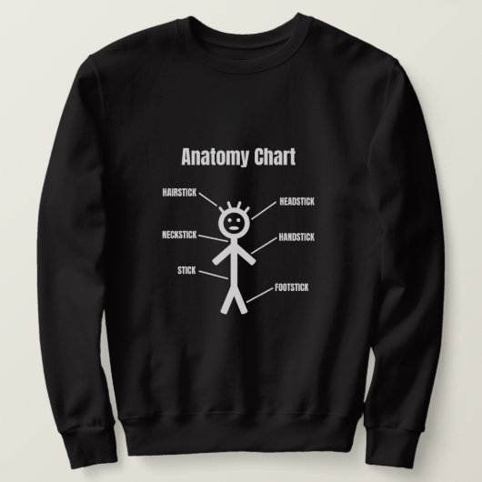 Sweatshirt Graphique d'anatomie de l'autocollant drôle (Design devant)