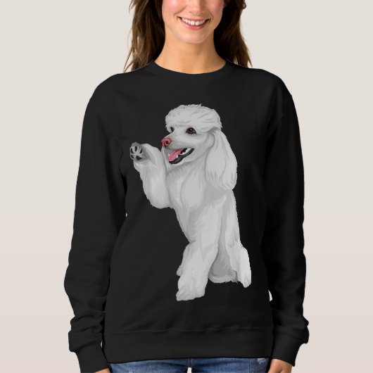 Sweatshirt Graphique de la face du chien de caniche mignon (Devant)