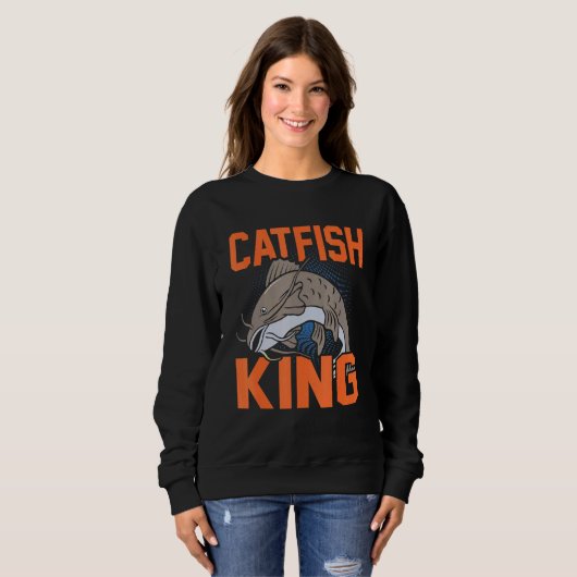 Sweatshirt Graphique de pêche de Catfish King (Devant entier)