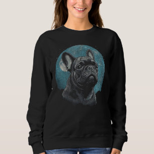 Sweatshirt Graphique de Pleine lune de Bulldog français pour