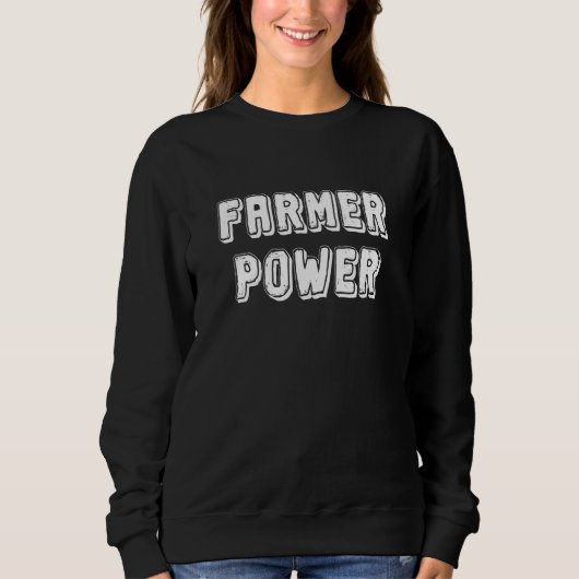 Sweatshirt Graphique de puissance de fermier Vache d'agricult (Devant)