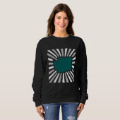 Sweatshirt Graphique de rafale de couleurs sarcelle et grise (Devant entier)