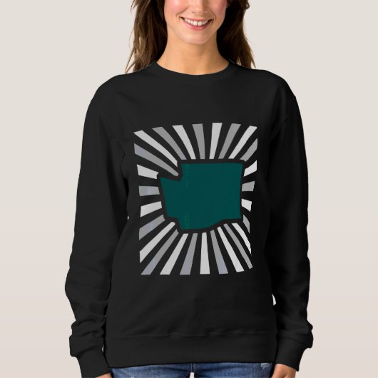 Sweatshirt Graphique de rafale de couleurs sarcelle et grise (Devant)